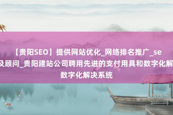 【贵阳SEO】提供网站优化_网络排名推广_seo外包及顾问_贵阳建站公司聘用先进的支付用具和数字化解决系统